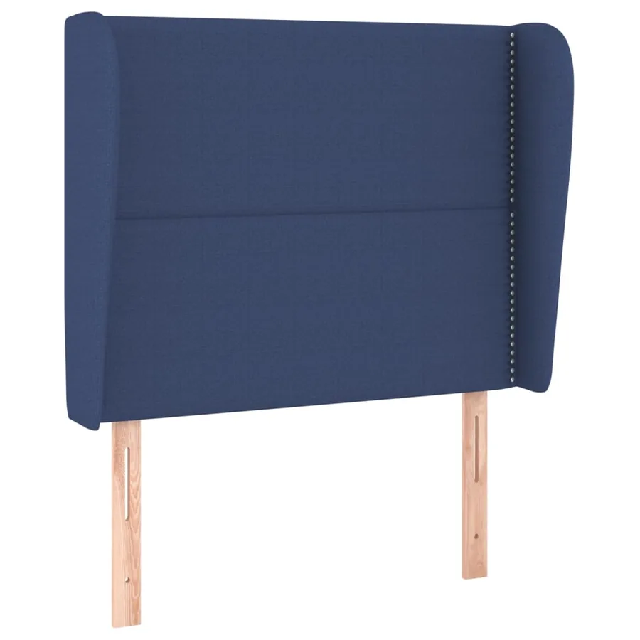 Tête de lit avec oreilles Bleu 103x23x118/128 cm Tissu - 2