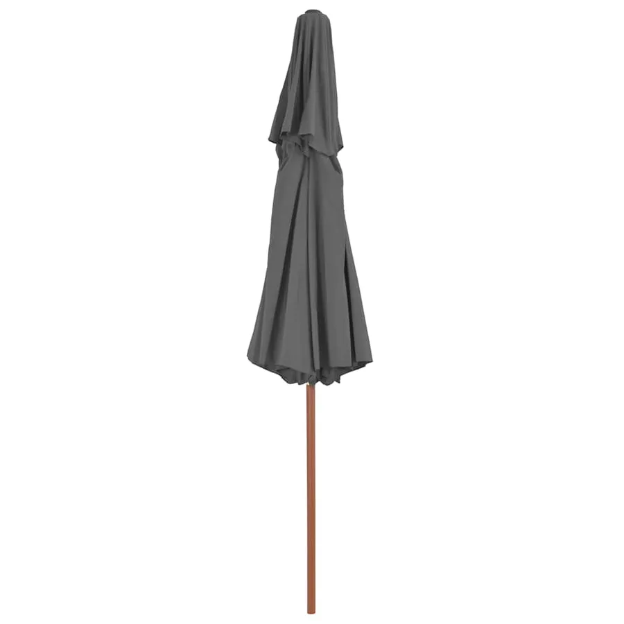 Parasol à deux étages avec mât en bois 270 cm anthracite - 4