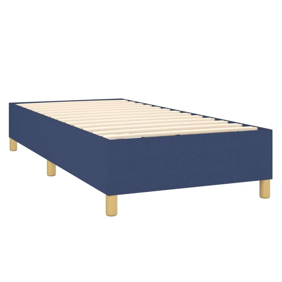Sommier à lattes de lit et matelas et LED Bleu 100x200 cm Tissu - 5