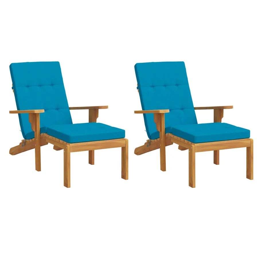 Coussins de chaise longue lot de 2 bleu clair tissu oxford - 3