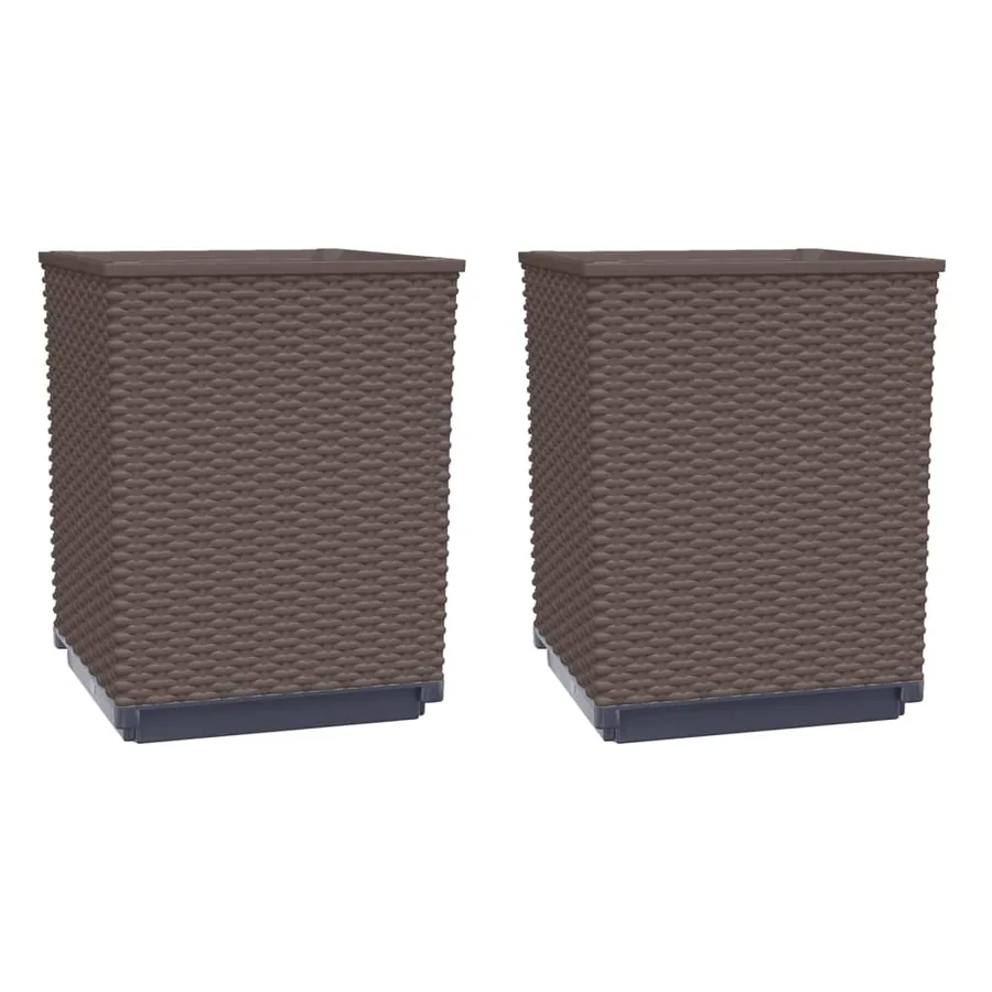 Jardinières 2 pcs marron 30x30x37 cm polypropylène - 2