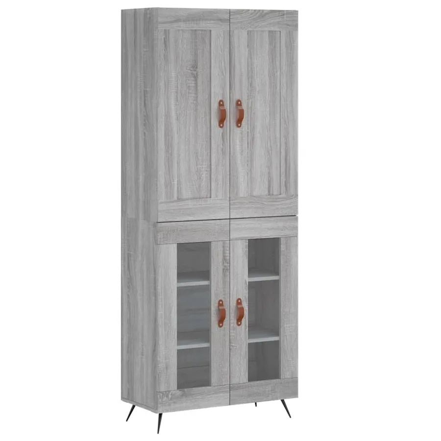 Buffet haut Sonoma gris 69,5x34x180 cm Bois d'ingénierie - 2