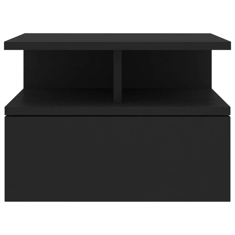 Table de chevet flottante Noir 40x31x27 cm Bois d'ingénierie - 4