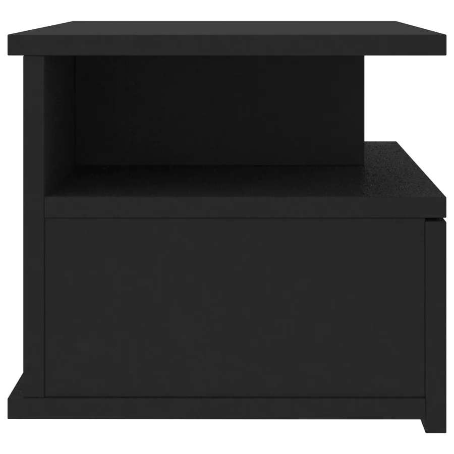 Table de chevet flottante Noir 40x31x27 cm Bois d'ingénierie - 5