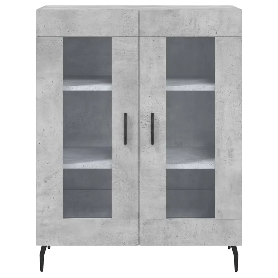Buffet haut Gris béton 69,5x34x180 cm Bois d'ingénierie - 8
