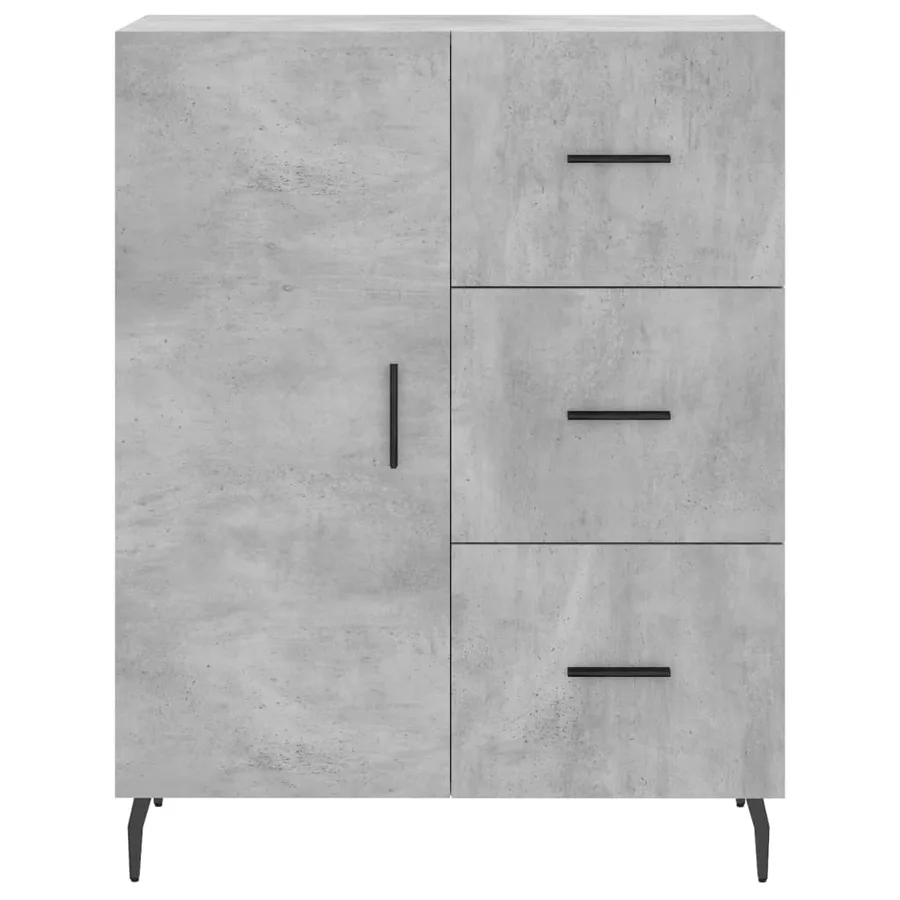 Buffet haut Gris béton 69,5x34x180 cm Bois d'ingénierie - 8