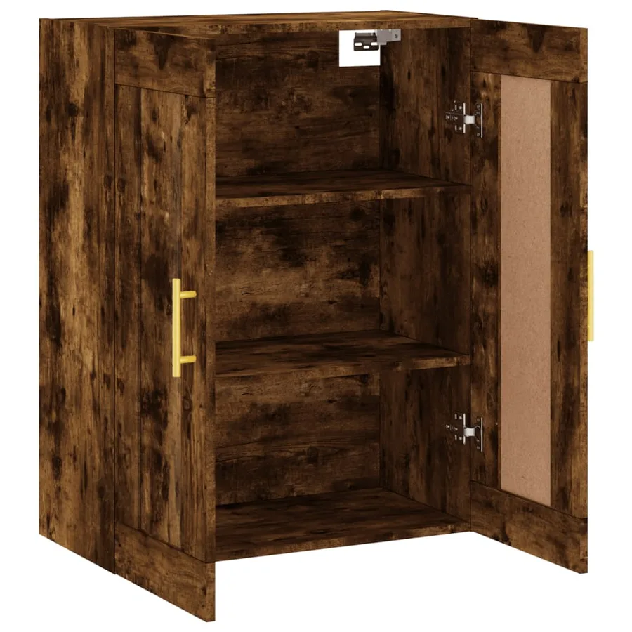 Armoire murale chêne fumé 69,5x34x90 cm bois d'ingénierie - 6