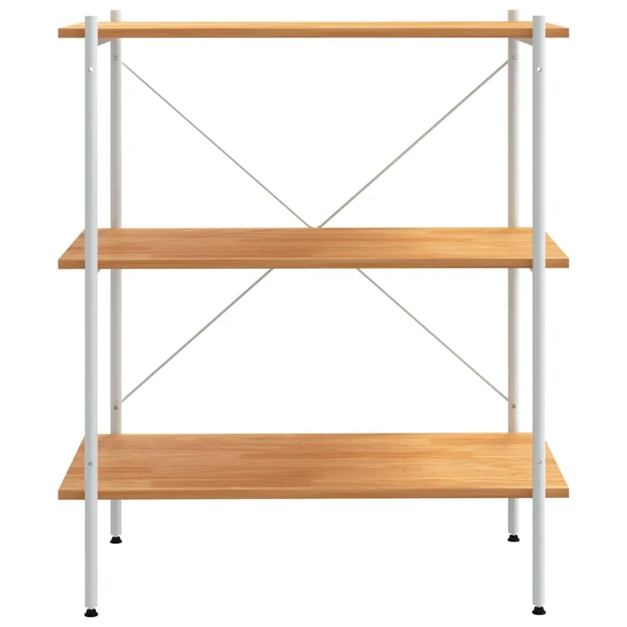 Étagère à 3 niveaux Blanc et chêne 80x40x92 cm - 3