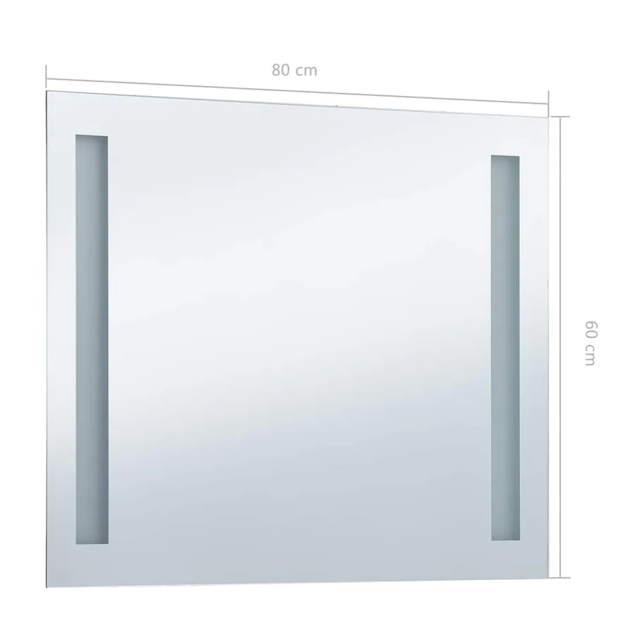 Miroir mural à LED pour salle de bains 80x60 cm - 7