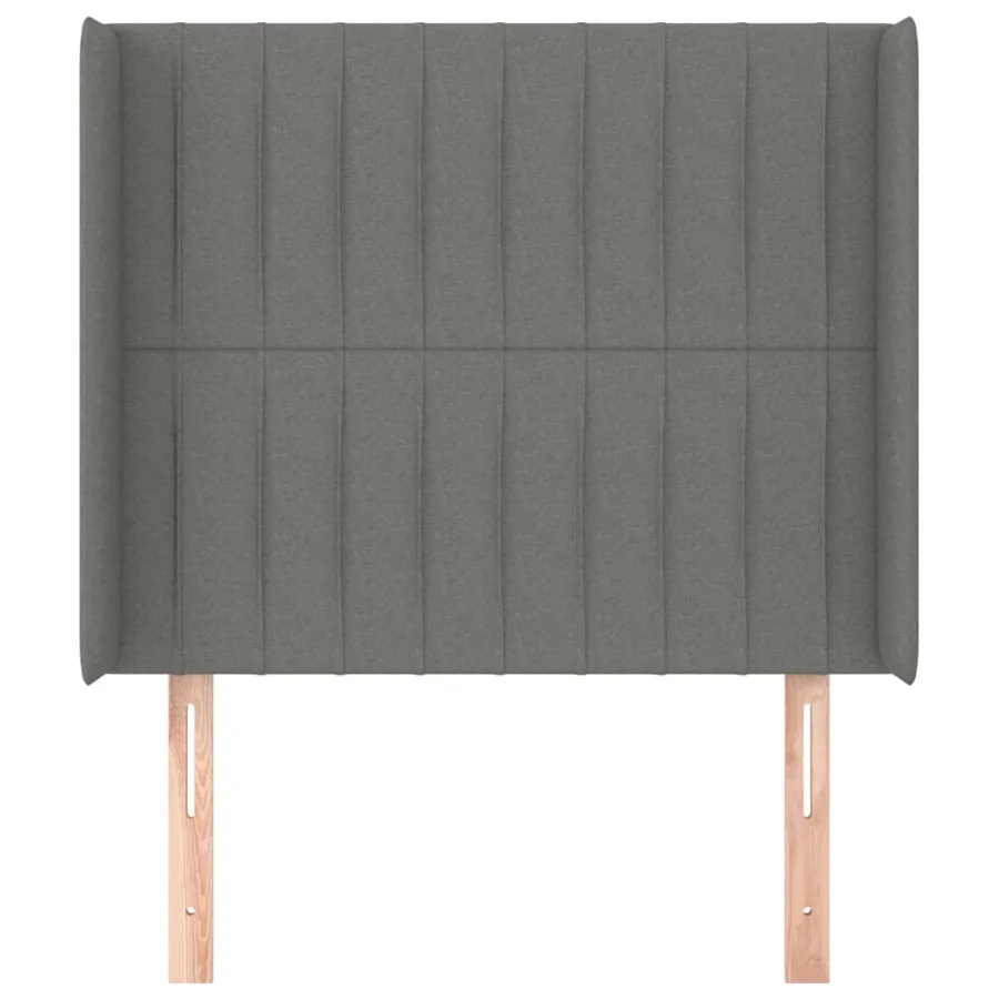 Tête de lit avec oreilles Gris foncé 93x16x118/128 cm Tissu - 3