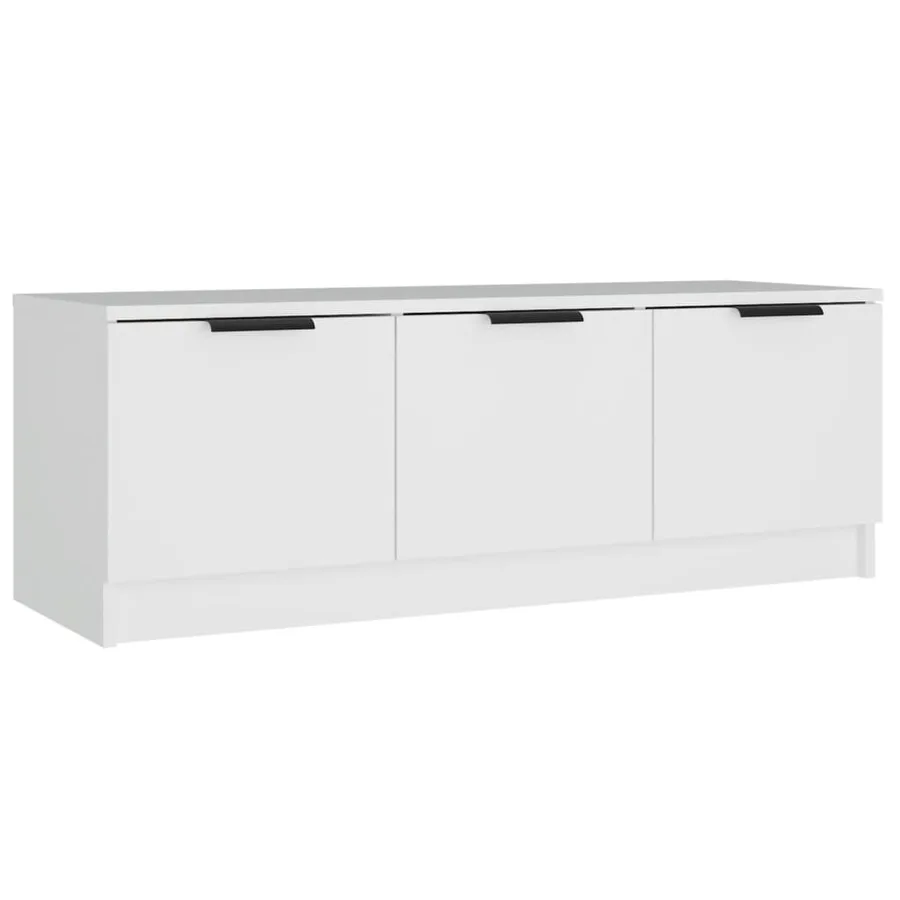 Meuble TV Blanc 102x35x36,5 cm Bois d'ingénierie - 2