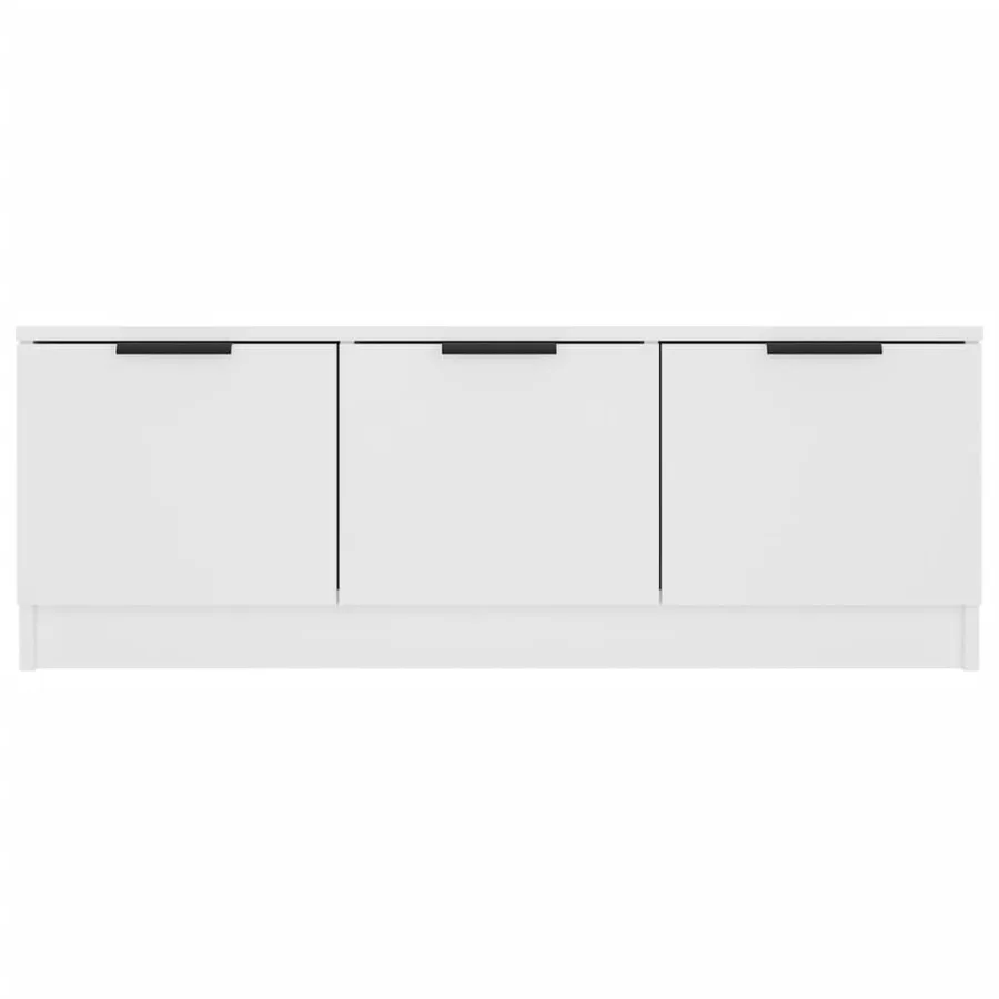 Meuble TV Blanc 102x35x36,5 cm Bois d'ingénierie - 7