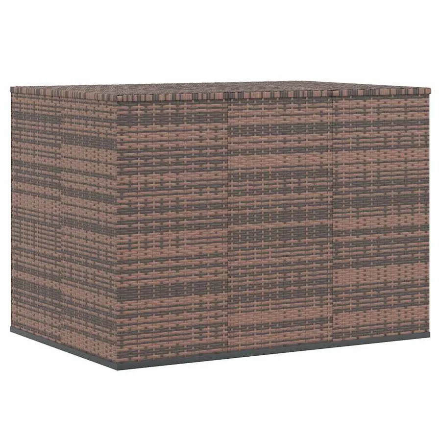 Boîte à coussins de jardin Résine tressée 145x100x103 cm Marron - 2