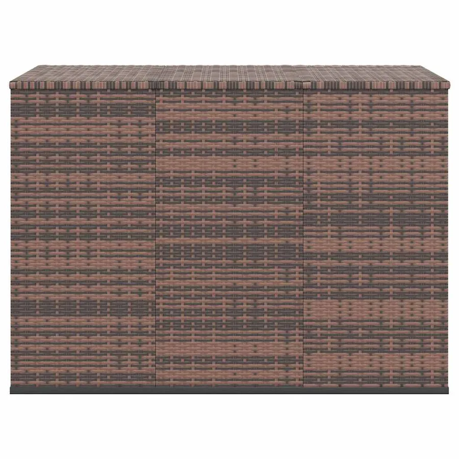 Boîte à coussins de jardin Résine tressée 145x100x103 cm Marron - 3