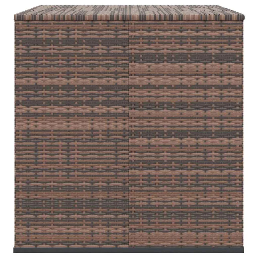 Boîte à coussins de jardin Résine tressée 145x100x103 cm Marron - 5