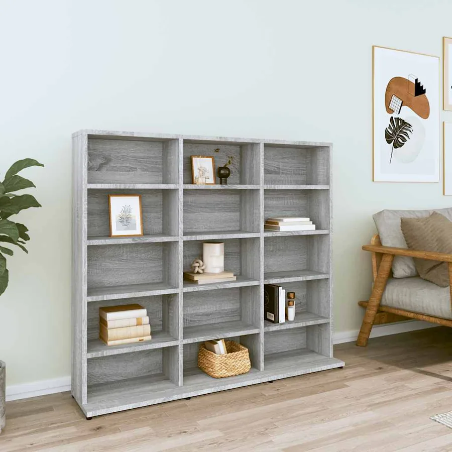 Armoire à CD Sonoma gris 100x23x89,5 cm Bois d'ingénierie