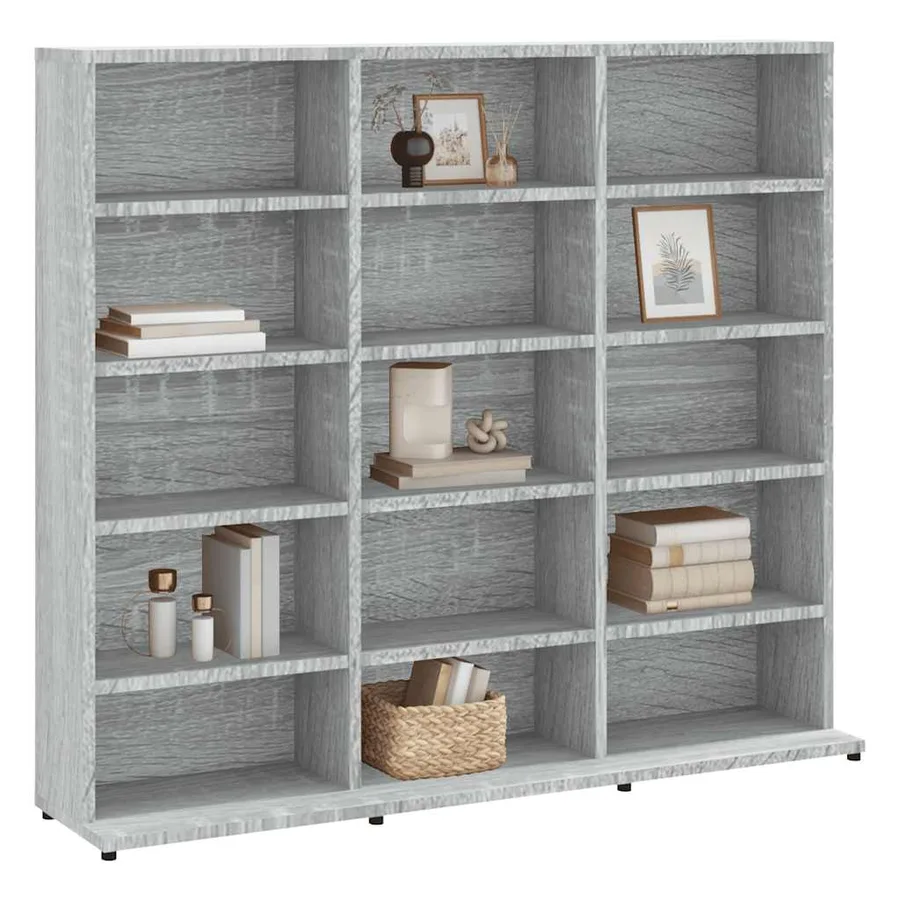 Armoire à CD Sonoma gris 100x23x89,5 cm Bois d'ingénierie - 5
