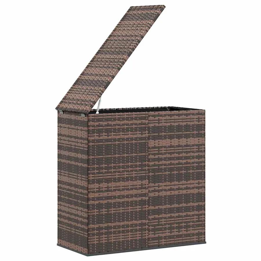 Boîte à coussins de jardin Résine tressée 100x49x103,5cm Marron - 4