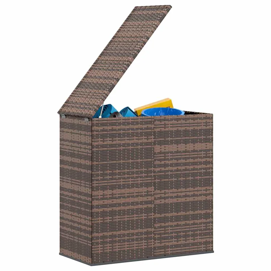 Boîte à coussins de jardin Résine tressée 100x49x103,5cm Marron - 7