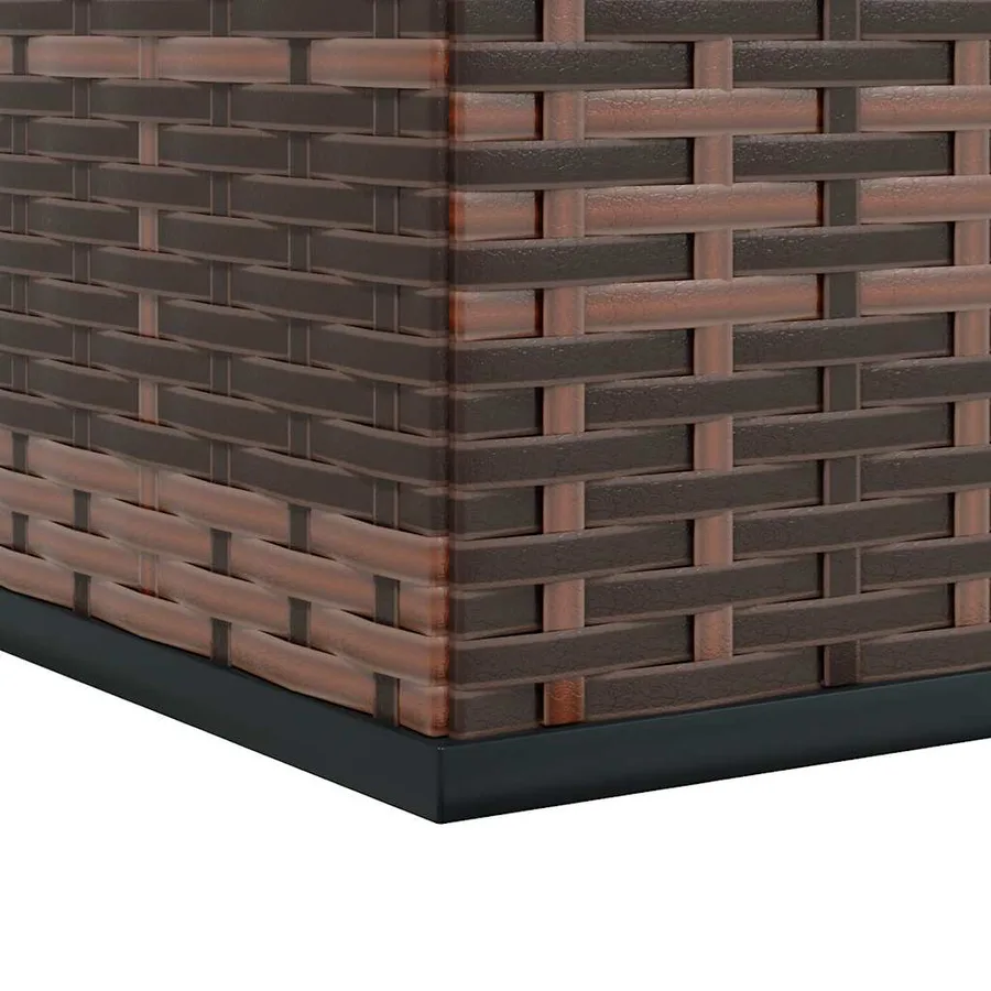 Boîte à coussins de jardin Résine tressée 100x49x103,5cm Marron - 8