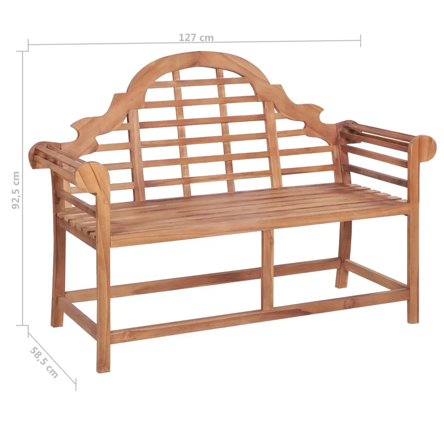 Banc de jardin 127x58,5x92,5 cm Bois massif de teck - 8