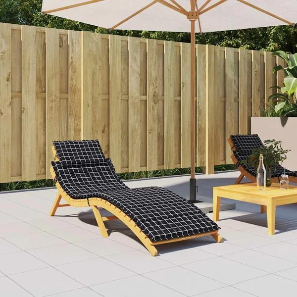 Coussin de chaise longue motif à carreaux noir tissu oxford
