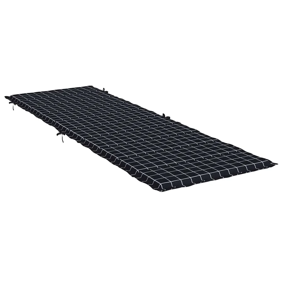 Coussin de chaise longue motif à carreaux noir tissu oxford - 4