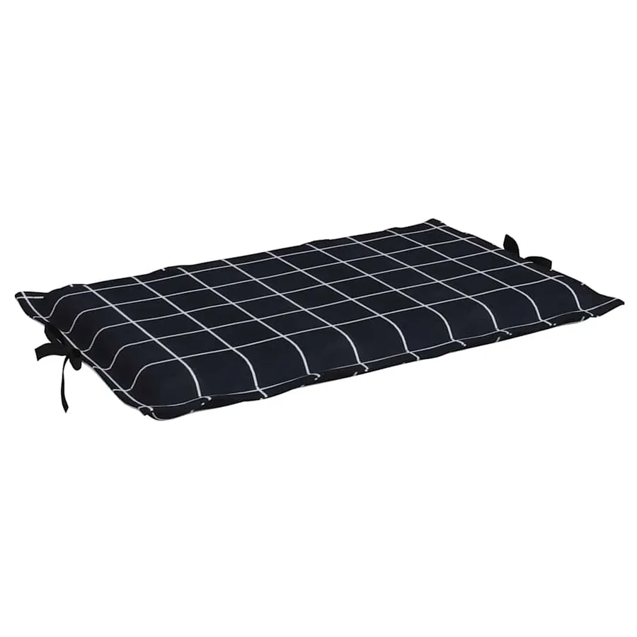 Coussin de chaise longue motif à carreaux noir tissu oxford - 5