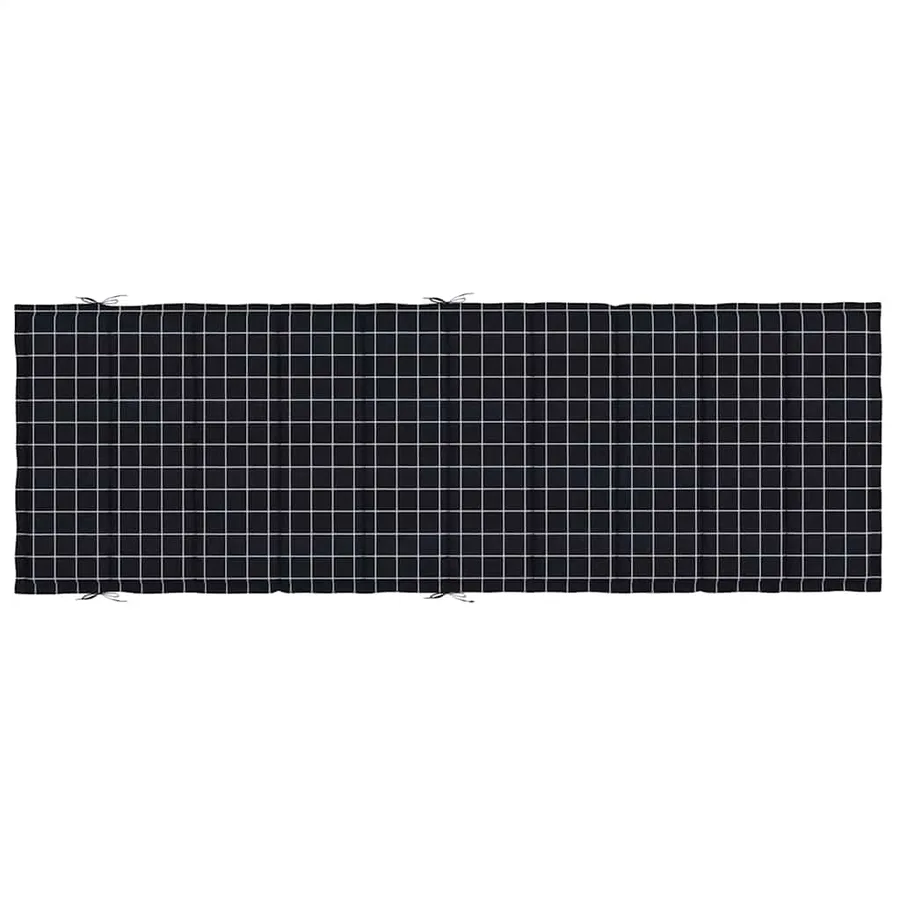 Coussin de chaise longue motif à carreaux noir tissu oxford - 6