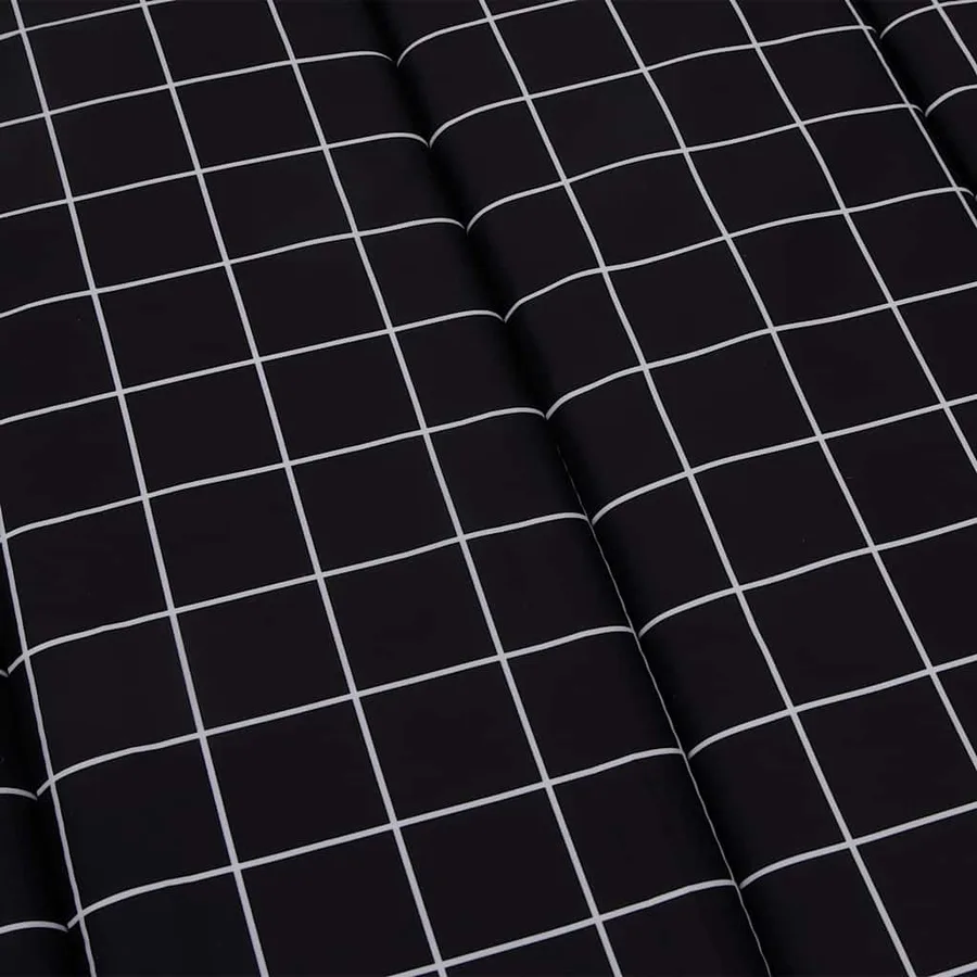 Coussin de chaise longue motif à carreaux noir tissu oxford - 8