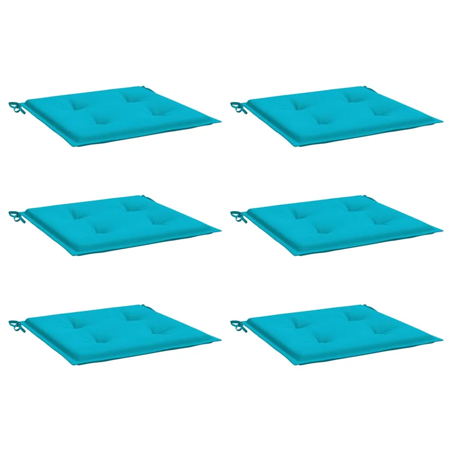 Coussins de chaise de jardin lot de 6 turquoise 40x40x4cm tissu - 3