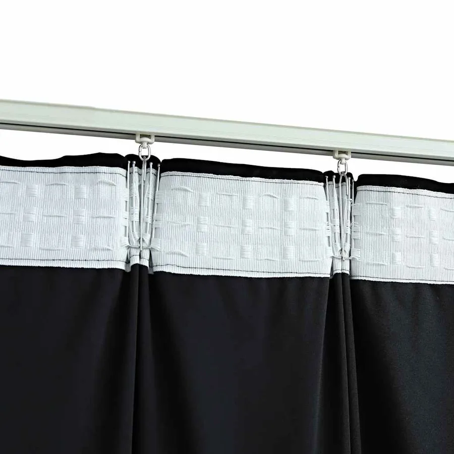 Rideaux occultants avec crochets 2 pcs Velours Noir 140x245 cm - 4