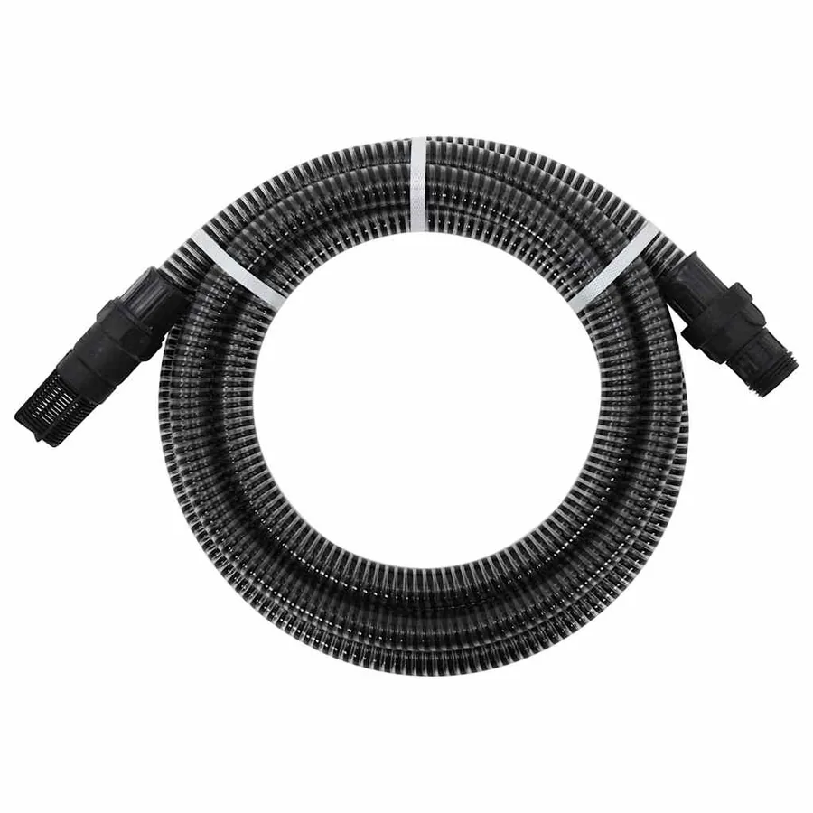 Tuyau d'aspiration avec raccords en PVC noir 1" 4 m PVC
