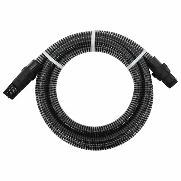 Tuyau d'aspiration avec raccords en PVC noir 1" 4 m PVC
