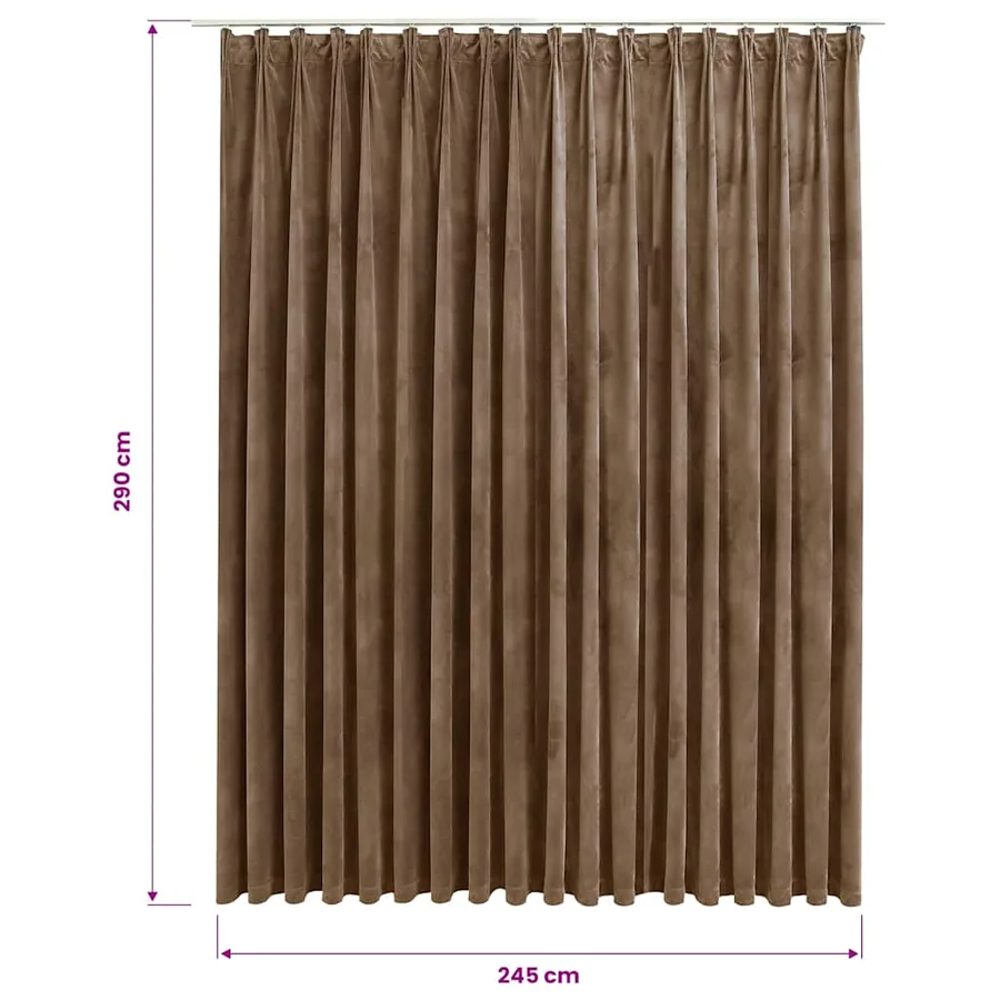 Rideau occultant avec crochets Velours Beige 290x245 cm - 7