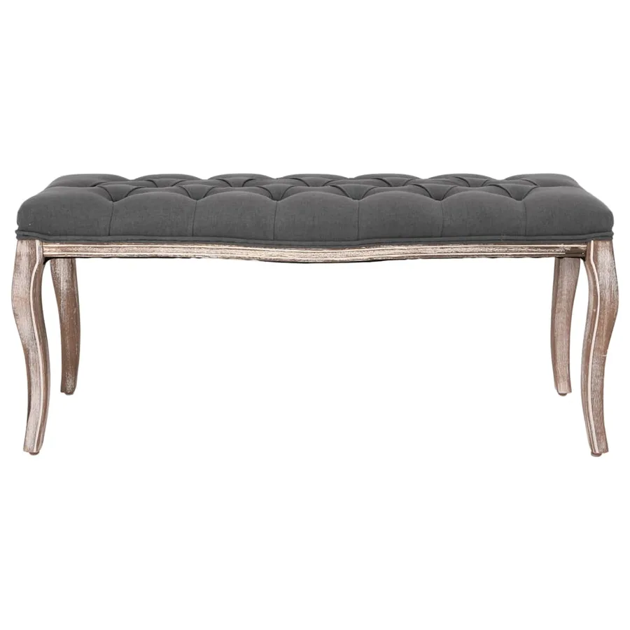 Banc Lin Bois solide 110x38x48 cm Gris foncé - 2