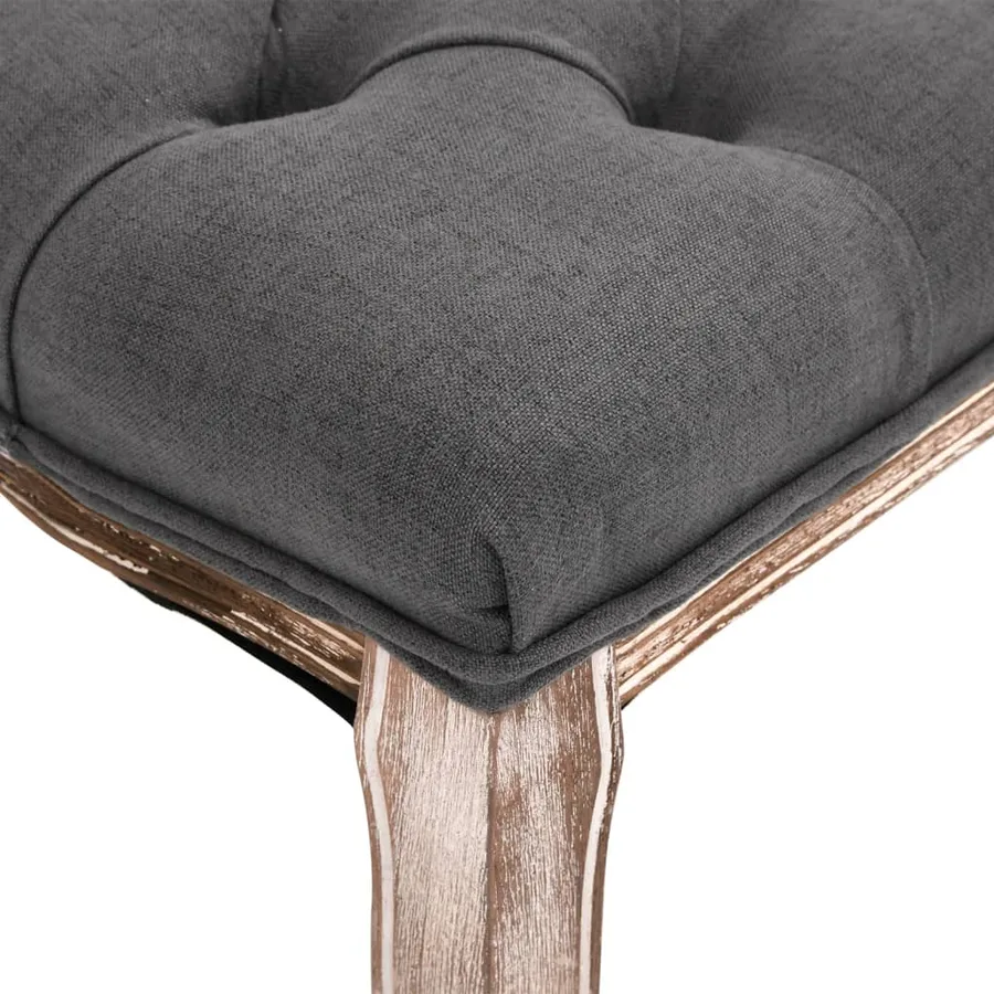 Banc Lin Bois solide 110x38x48 cm Gris foncé - 5
