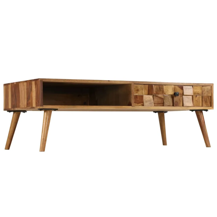 Table basse Bois massif avec finition miel 110x50x37 cm - 2