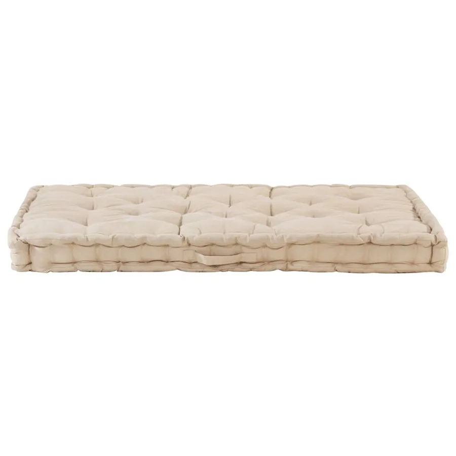 Coussin de plancher de palette Coton 120x80x10 cm Beige - 4
