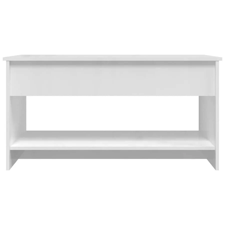 Table basse blanc brillant 102x50x52,5 cm bois d'ingénierie - 6