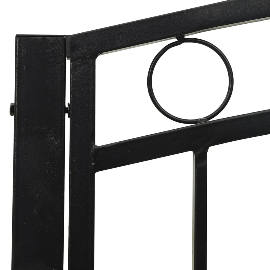 Banc de jardin avec table Noir 120 cm Acier - 6