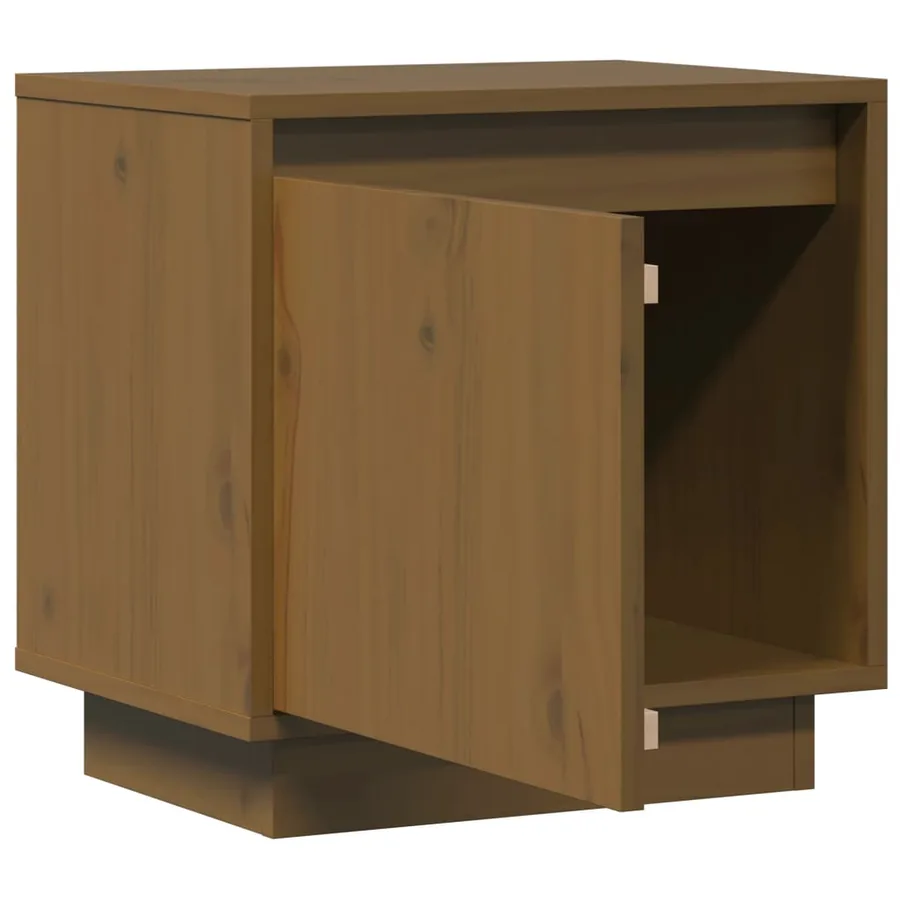 Tables de chevet 2pcs Marron miel 40x30x40cm Bois de pin solide - 4