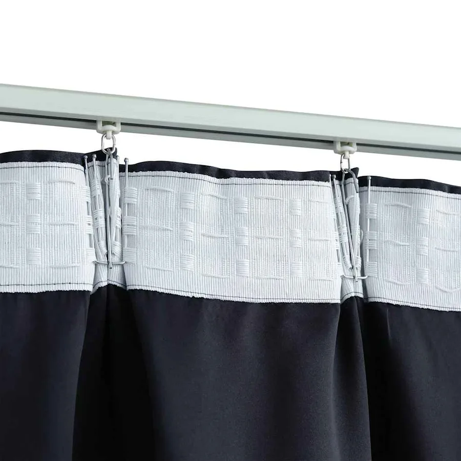 Rideaux occultants avec crochets 2 pcs Anthracite 140x175 cm - 3