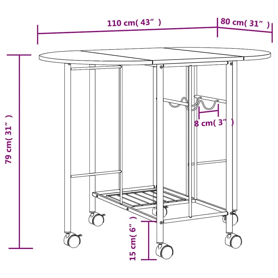 Ensemble de salle à manger pliable 5 pièces MDF noir - 6
