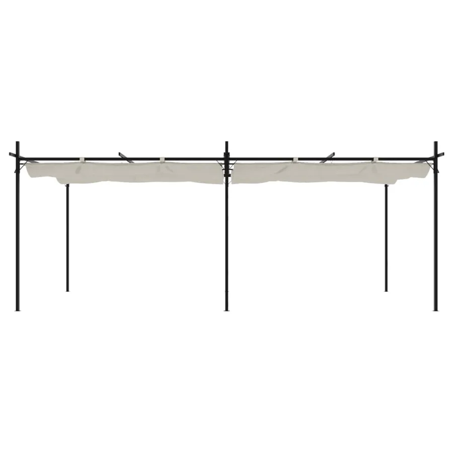 Pergola avec toit rétractable crème 589x292x230 cm - 3