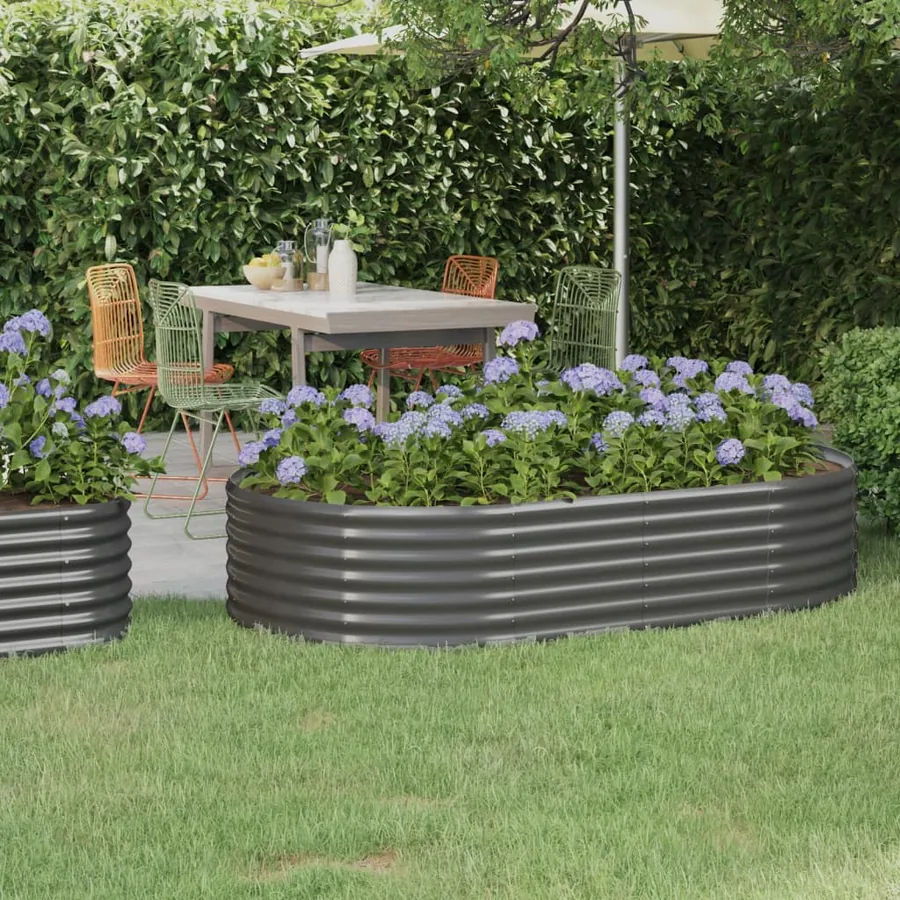 Lit surélevé de jardin Acier galvanisé 175x100x36cm gris