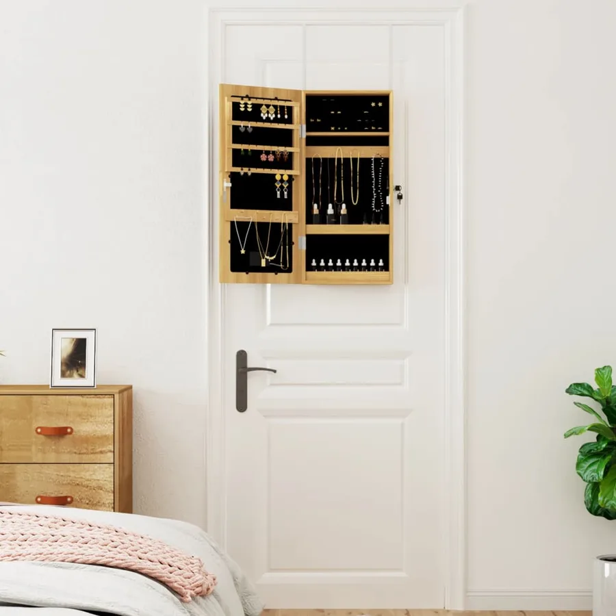 Armoire à bijoux avec miroir et éclairage LED mural - 3