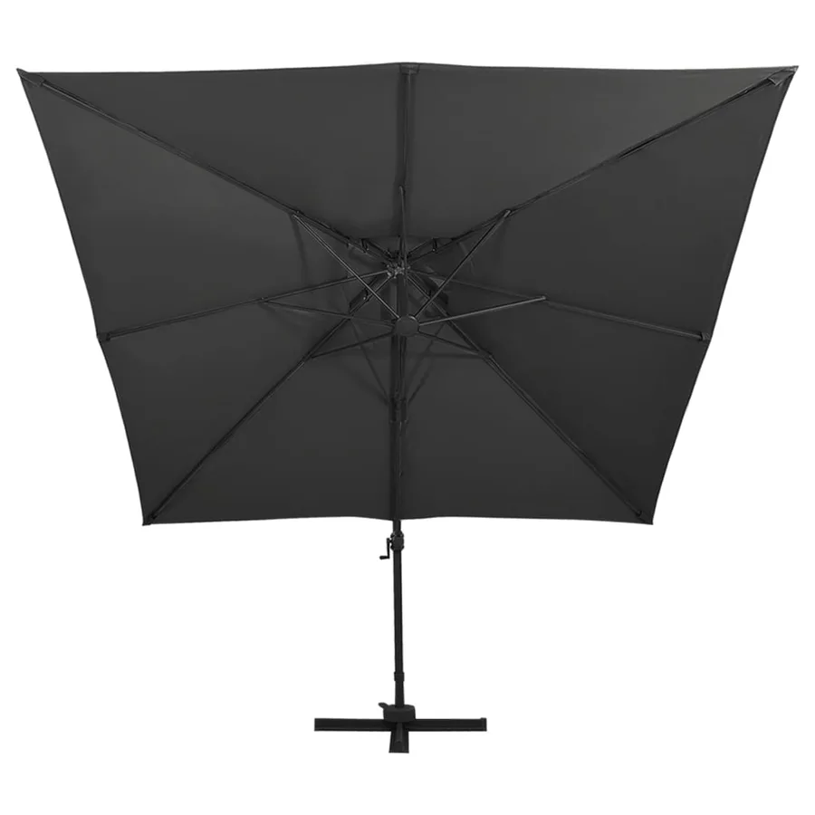 Parasol de jardin en porte-à-faux avec double toit noir - 3