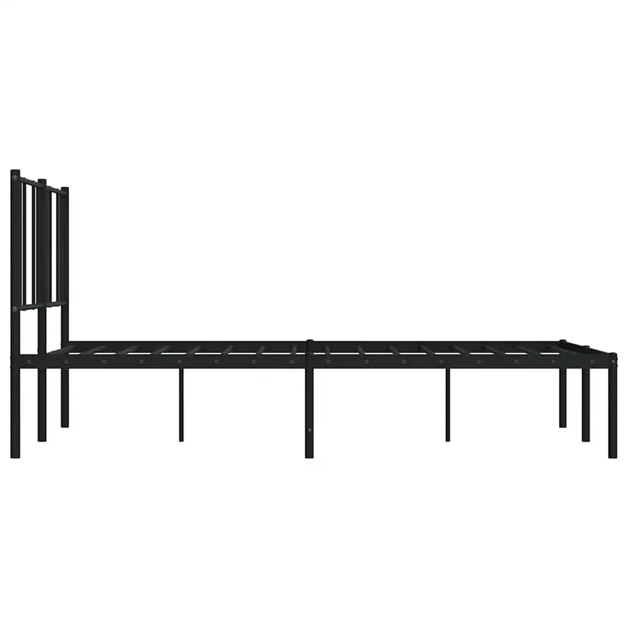 Cadre de lit métal sans matelas avec tête de lit noir 140x200cm - 7
