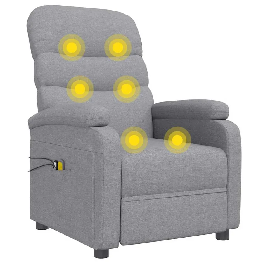Fauteuil électrique de massage Gris clair Tissu - 9